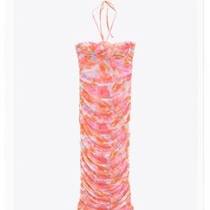 ZARA PRINT DRESS WITH TULLE. Medium. NWT